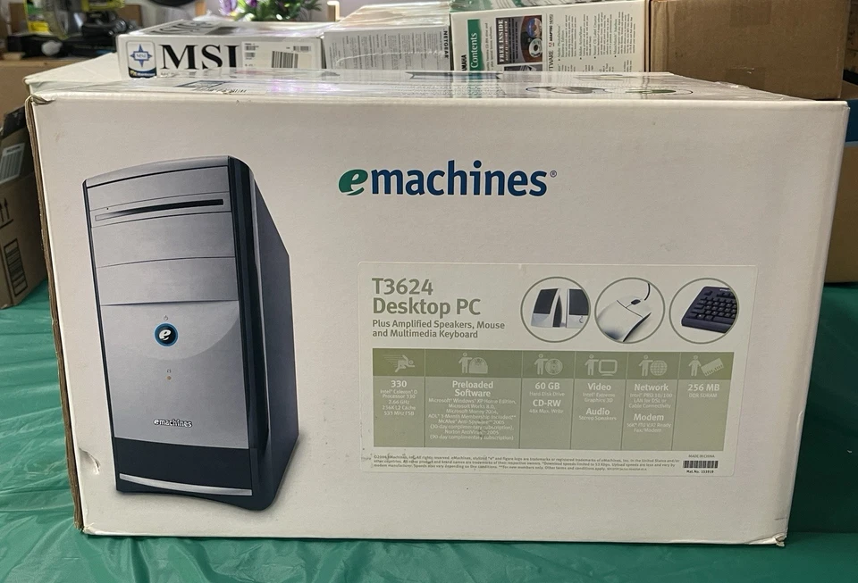 VTG eMachines T3624 Intel Celeron D Processor 330 2.66Hz 60HD 256MB Ram NEW - Image 2 of 4