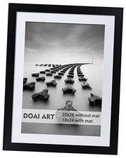 22x28 Poster Frame Black without Mat or 18x24 with Mat - 22x28-1 Pack BLACK