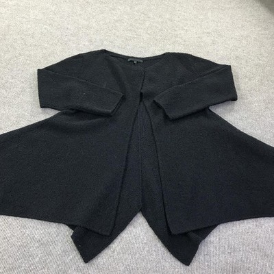 Icelandic Design Sweater Cardigan Womens 1 Black Baby Alpaca Wool Open Front