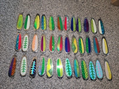 Dodgers 5.5'' slingblade trout kokanee salmon trolling custom. UV, glow, green