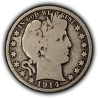 1914 50c Barber Silver Half Dollar - Good Key Date - SKU-H3885
