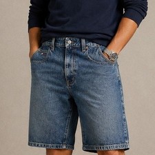 Tommy Hilfiger Vintage 90s Carpenter Denim Shorts Mens 30 Blue Baggy Y2K Utility