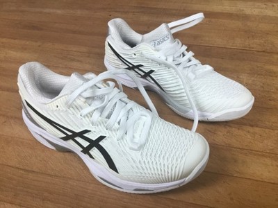 Asics Women's Size 6.5 Solution Speed FF 2 1042A136 White Black Athletic Shoes
