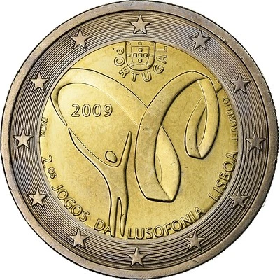 Portugal, 2 Euro, Jeux de la Lusophonie, 2009, Lisbonne, Bimétallique, SPL - Photo 1/2