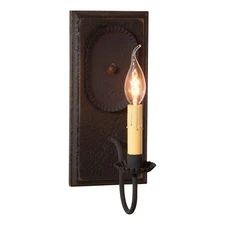 Wood & Metal Wooden Wall Fixture Wilcrest Candle Sconce  in Black