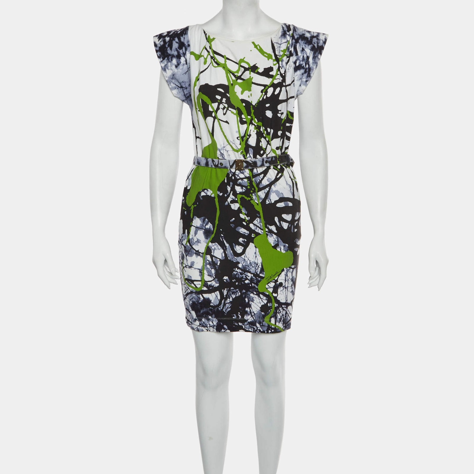 Just Cavalli Multicolor Cotton Cap Sleeve Midi Dress S image 2