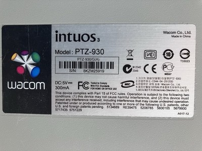 Wacom Intuos3 PTZ-930 Grafiktablett mit Stift und Mouse