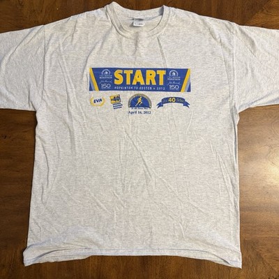 2012 Boston Marathon Start Line T-Shirt Hopkinton to Boston XL Gildan