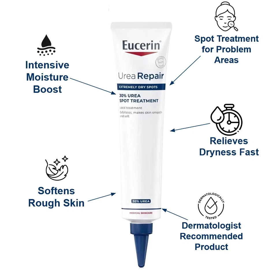 2x Eucerin UreaRepair PLUS Crema 30% 2.5 fl oz - Para Piel Áspera, Seca y Escamosa Nueva Foto 2 de 3