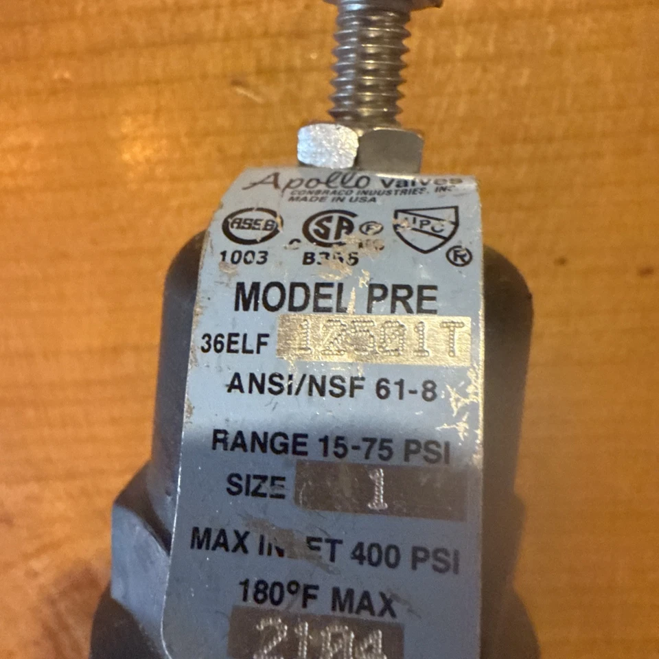 Клапаны для снижения давления воды Apollo 36Elf12501s, 1 дюйм - Изображение 2 из 2