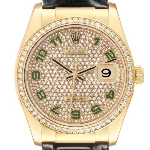 Rolex President Yellow Gold Diamond Dial Mens Automatic Watch ...