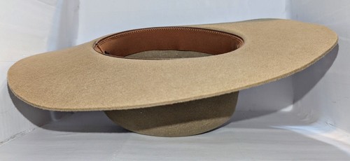 Stetson Midtown B Hat Tan Taupe 100% Wool Wide Brim Made n TX USA Cowgirl Fedora - Picture 11 of 24