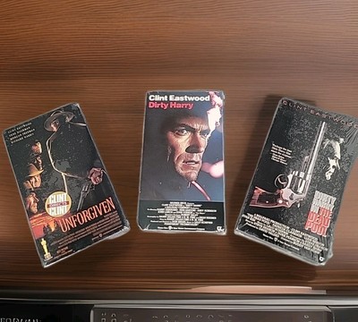 New Dirty Harry The Dead Pool  Unforgiven Clint Eastwood 3 VHS Lot Warner Bros 