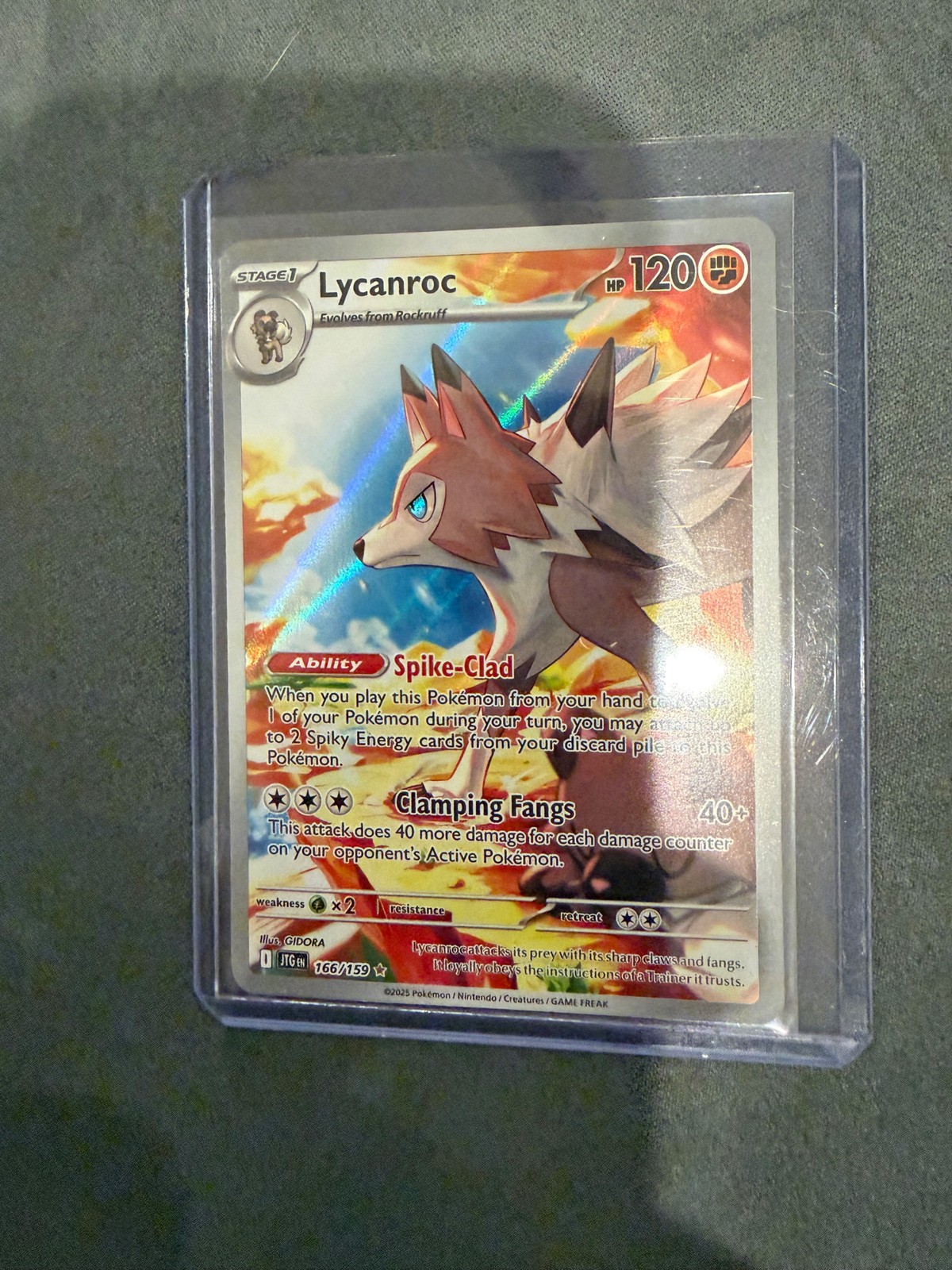 Pokemon TCG Lycanroc - 166/159 Holo SV09: Journey Together Illustration Rare