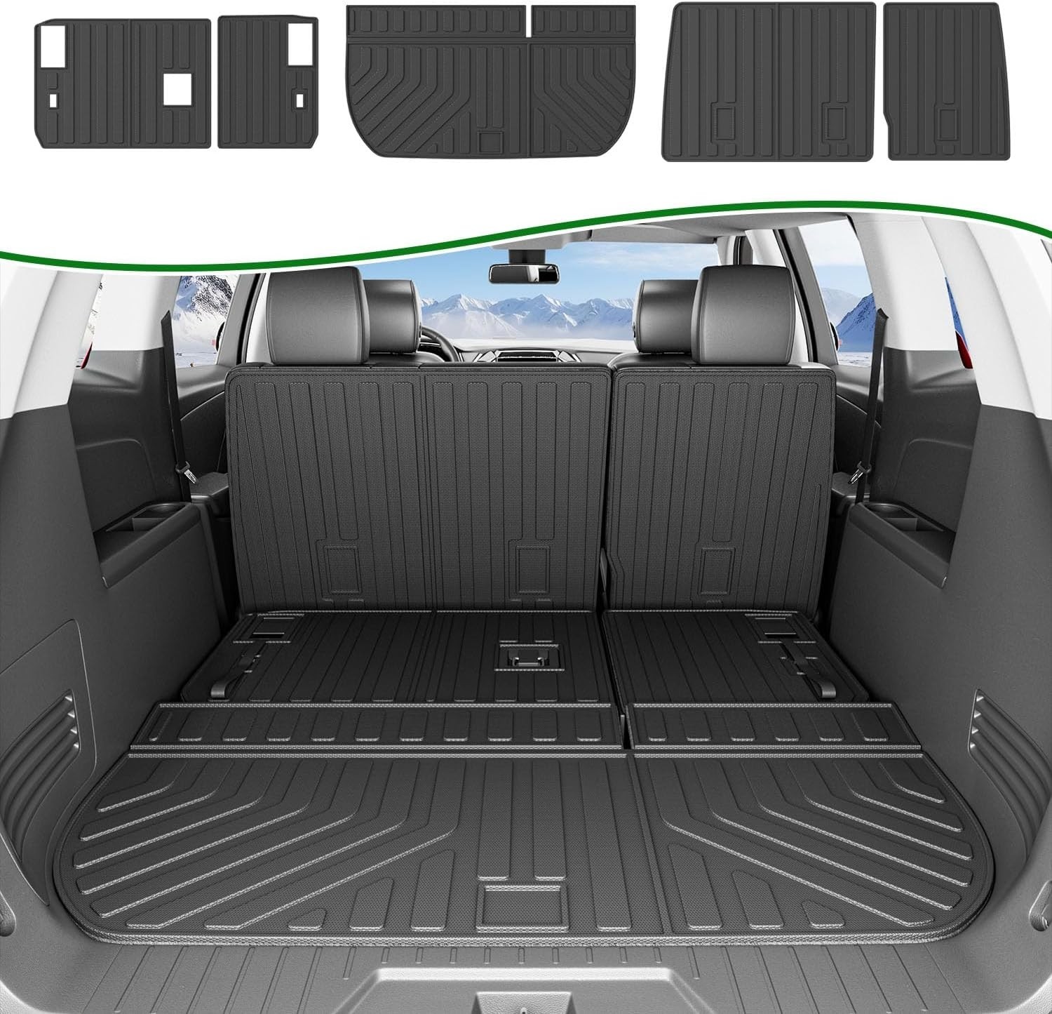For 2009-2017 Chevy Traverse 08-17 Enclave Cargo Trunk Mat Cargo Liner Backrest