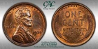 CACG MS-63 RB 1920-P Lincoln Cent, Glossy, PQ Red-Brown specimen.