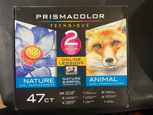 Prismacolor Technique Nature Animals Drawing Set 2 Art Lessons in 1 47  Piece Kit