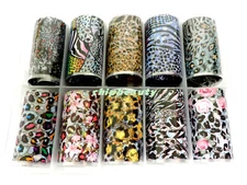 Foils Art Design Nail Tip Decoration Colorful Transfer 10Pcs/Set Foil Art#13