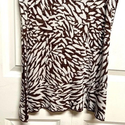 ZoZo Brown Gray Print Long Sides Rayon Knit Cami Tank Top Size XL - Picture 3 of 6