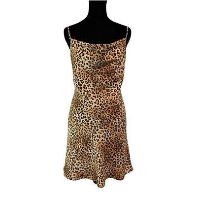 Stella Laguna Beach Satin Cowl Neck Animal Print Slip On Y2K Mini Dress Sz.Med. | eBay Stella Laguna Beach Satin Cowl Neck Animal Print Slip On Y2K Mini Dress Sz.Med. | eBay