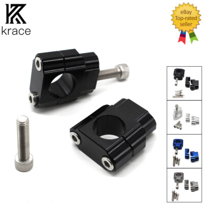 28mm Universal CNC HandleBar Fat Bar Mount Clamps Risers Adapter Handle Black