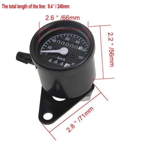 1pc 12V Motorcycle Dual Odometer Speedometer Gauge Backlight Test Miles Black - Picture 6 of 6
