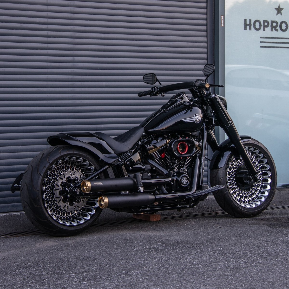 GCLANXI Pedane Posteriori Per Harley | Staffe Passeggero Moto Per Breakout, Softail, Fat Boy - Nero - Foto 13