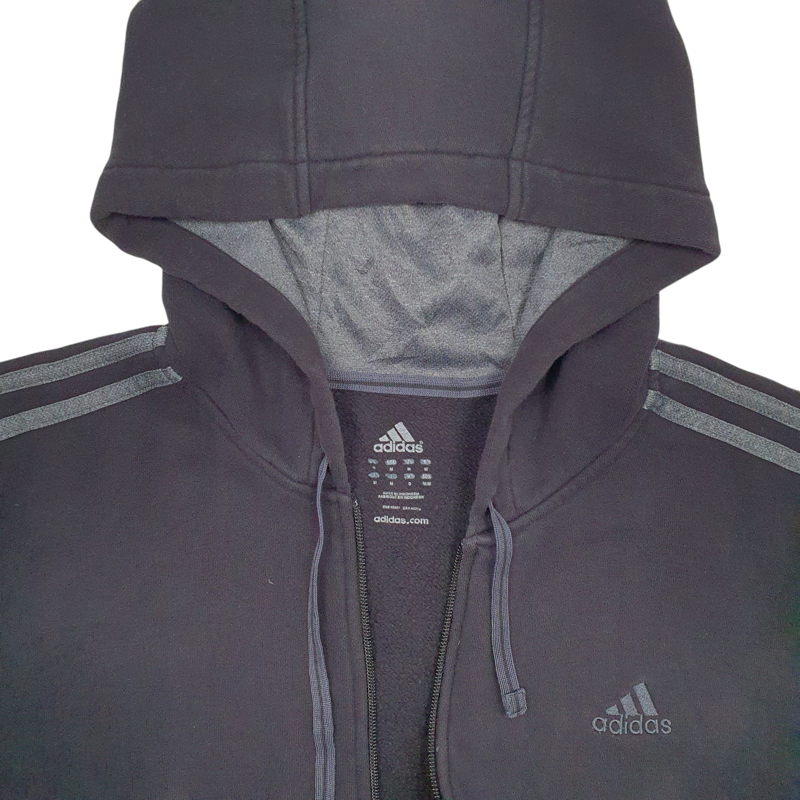 ADIDAS Full Zip Cotton Blend Jumper Sweatshirt Mens M image 2