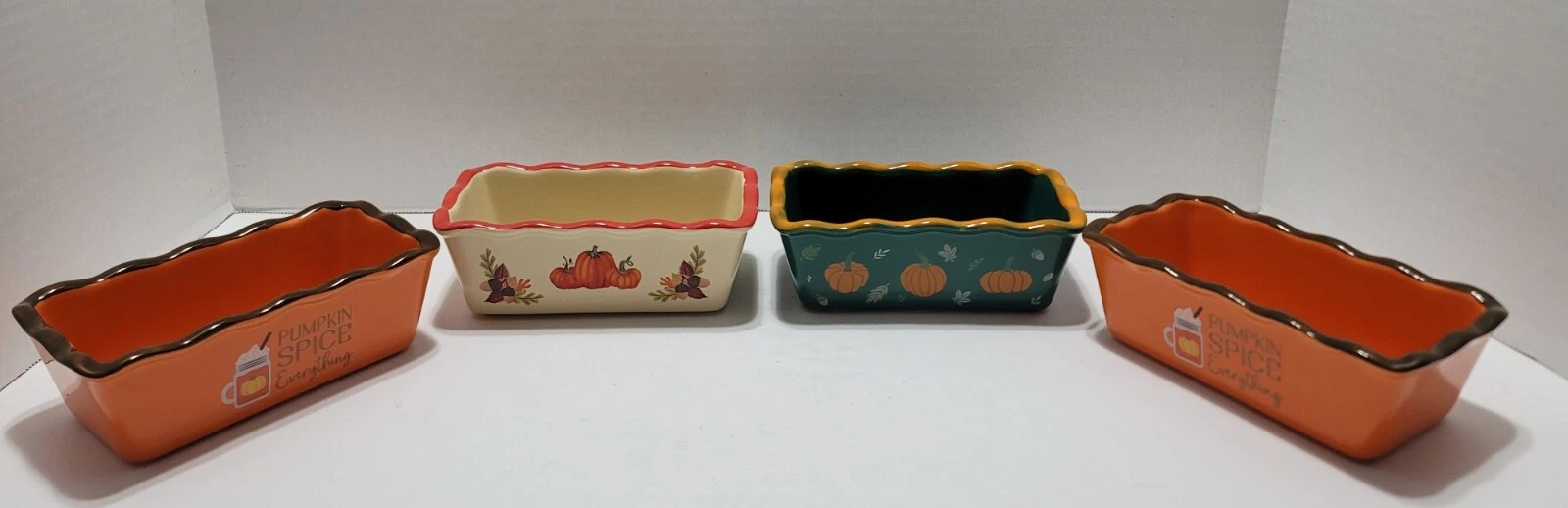 Set Of 4 Nantucket Mini Loaf Pans Fall Foliage Colors Themed