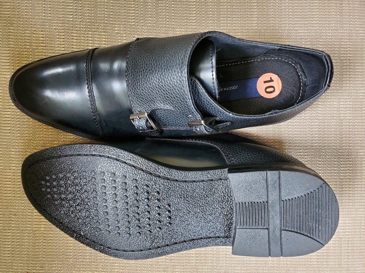New Joseph Abboud Black Collection Double Monk Strap Men 
