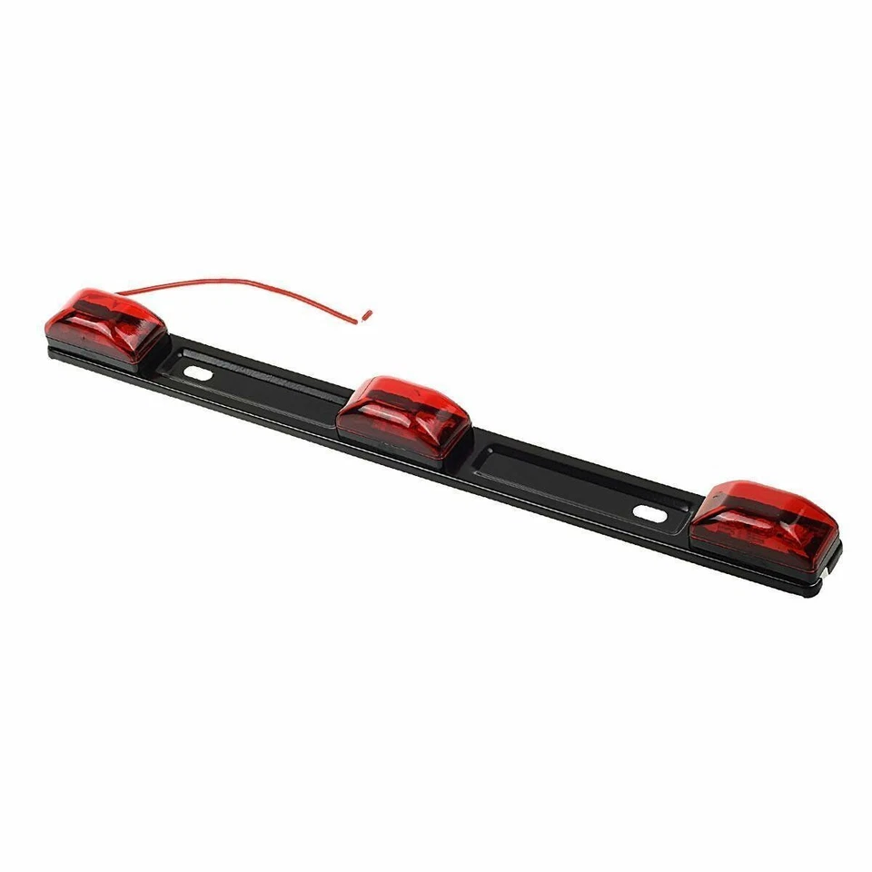 Luz marcadora Red Clearance ID BAR 3 luzes 9 LED reboque selado aço inoxidável - Imagem 3 de 4