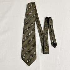LOONEY TUNES Necktie Green Stripes with BUGS DAFFY  TAZ
