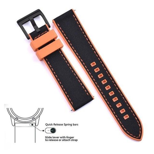 Hybrid Fkm Watch Strap Fluoro Rubber Canvas Nylon Watchbands Quick Release - Picture 66 of 76