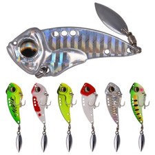 6PCS Metal VIB Fishing Lures Spinnerbait Spoon Treble Hooks Jigs 8.5g Saltwater