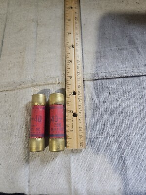 2PC Eagle Electric 655 Non-Renewable Fuse 40 Amp 250 Volt AC Cartridge Body