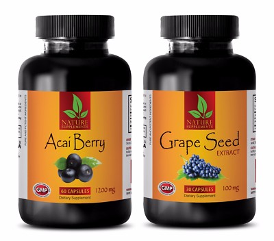 Fat burner energy booster for women - ACAI BERRY   GRAPE SEED EXTRACT COMBO 