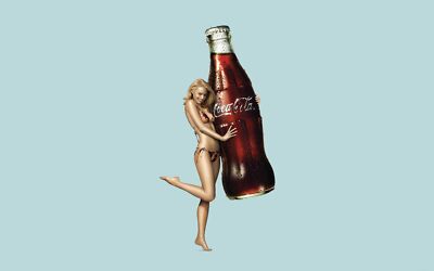 Anime women artwork pinup models bottles cocacola blonde Playmat Gaming Mat Desk