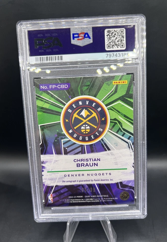 2022-23 Panini COURT KINGS CHRISTIAN BRAUN FRESH PAINT ROOKIE RC AUTO RUBY 59/99 - Image 4 of 4