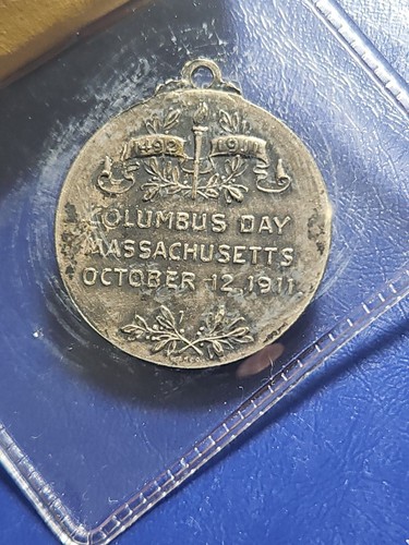  Columbus Day Massachusetts 12. Oktober 1911 Medaille (M.T.#8011) - Bild 2 von 2