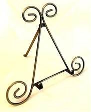 Easel Display Photo Holder Picture Stand Folding Wrought Iron 11.5" Antique Gold