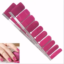Jaysea Arts Nail Wraps - Color Fuchsia Pink Street Nails Polish Art Strips, B4G1
