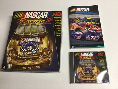 NASCAR Racing 2 PC, 1996 50th Anniversary PC Big Box W/ Expansion Pack Win95 DOS