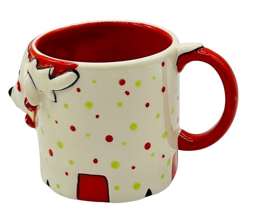 Temptations Tara Reindeer 3D Design Christmas Mug Plate Set Polka Dots - Picture 5 of 7