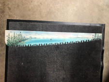 Hand-Painted Saw Blade, Mountain Lake Sunrise