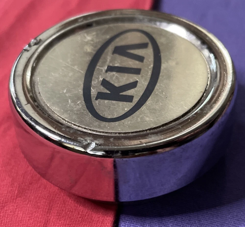 KIA Rio 2000 2001 2002 metal cromo plata tapa central tapacubos rueda 13" 2,50" OEM Foto 2 de 4