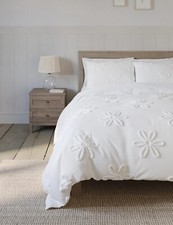 Soft Boho Bedding Set   3 Pcs Tufted Ivory Cotton Duvet Cover and Shams with Zip