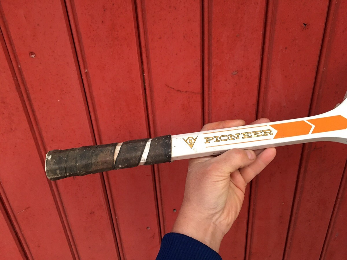 ANCIENNE RAQUETTE BOIS TENNIS DUNLOP PIONEER + HOUSSE VINTAGE TENNIS RACKET