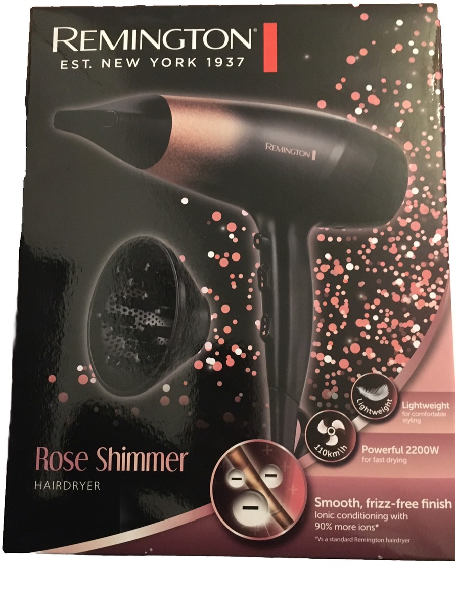 Remington Rose Shimmer Hair Dryer 2200W Hairdryer with Diffuser