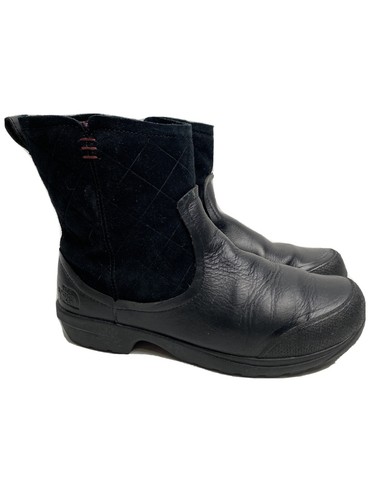 NORTH FACE black leather short boots 