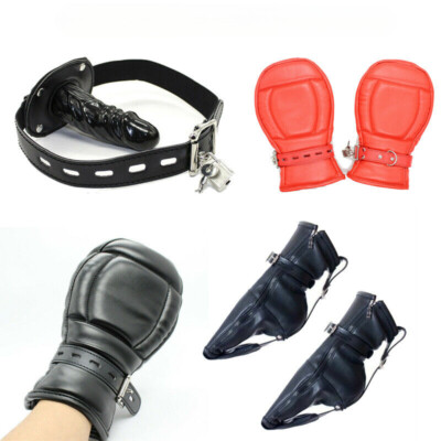 Dog Paw Padded Fist Mitts Socks Binding Mittens/Boots Handcuffs  Mouth Gags